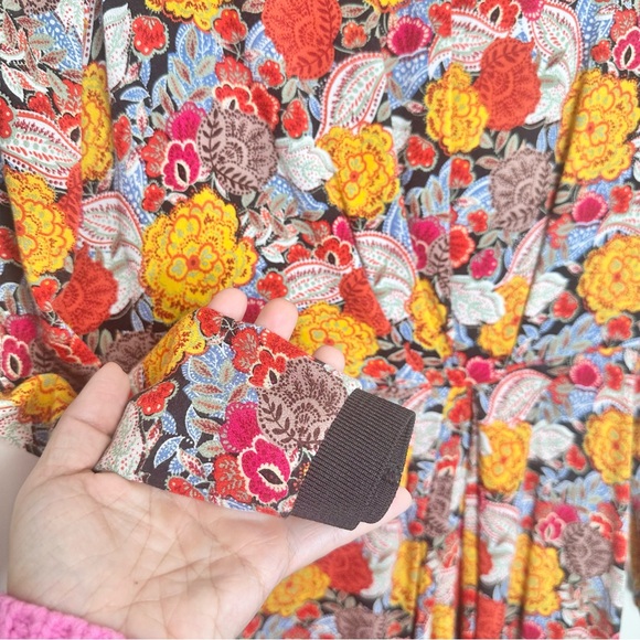 Zara Floral Long Sleeve Faux Wrap Skirt Mini Dress - Picture 4 of 8